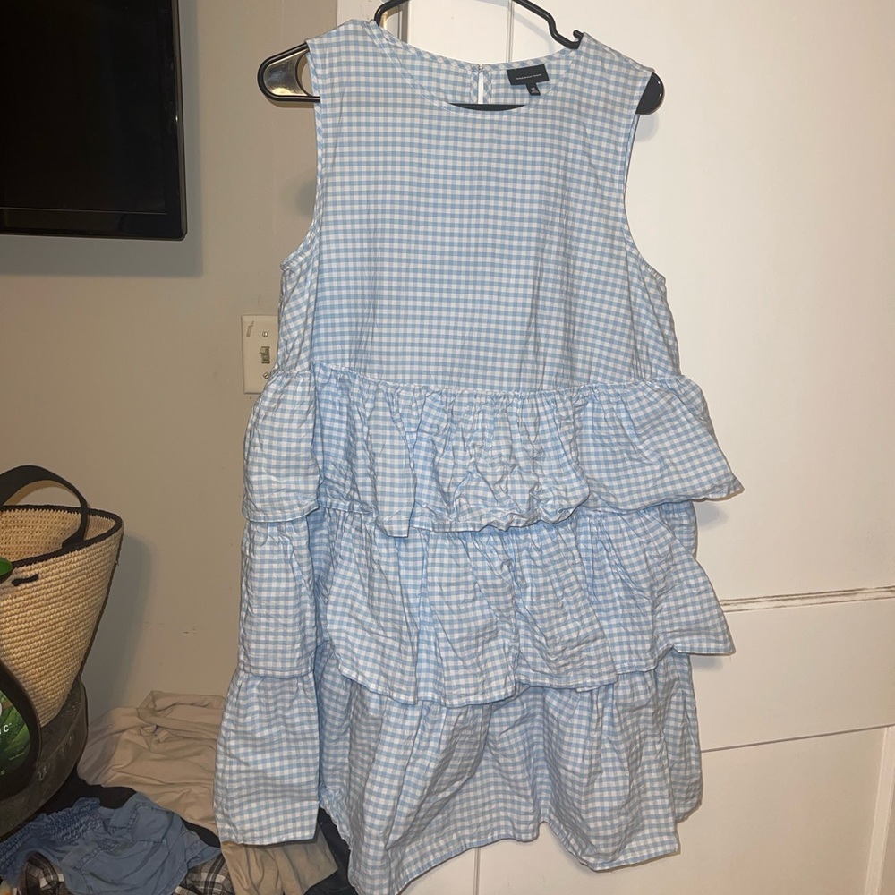 Blue plaid dress